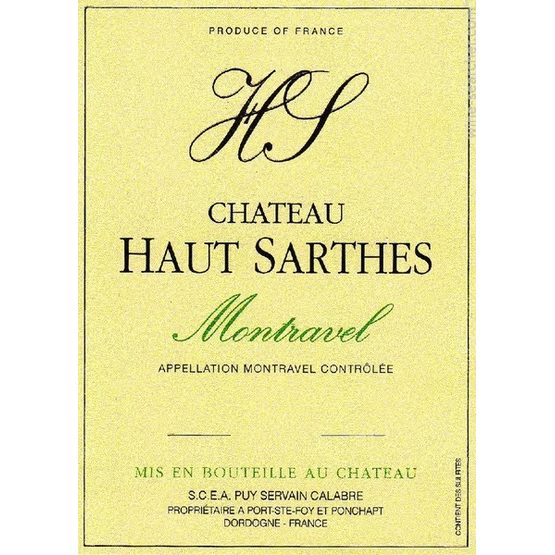 Chateau Haut-Sarthes Haut Montravel Molleux Label