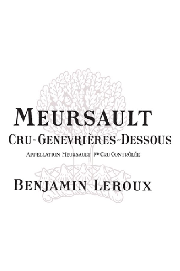 Bottle of Benjamin Leroux Meursault 1er Cru le Genevrieres Dessous 2018