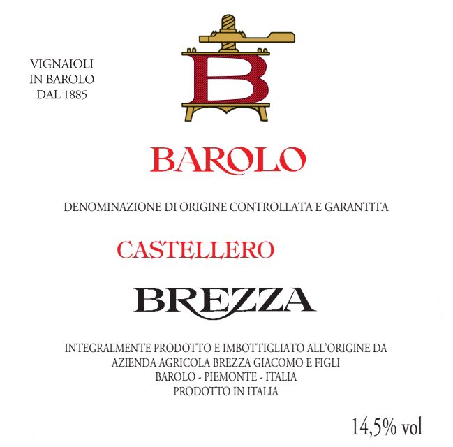 Bottle of Brezza Giacomo Brezza Barolo Castellero DOCG 2019