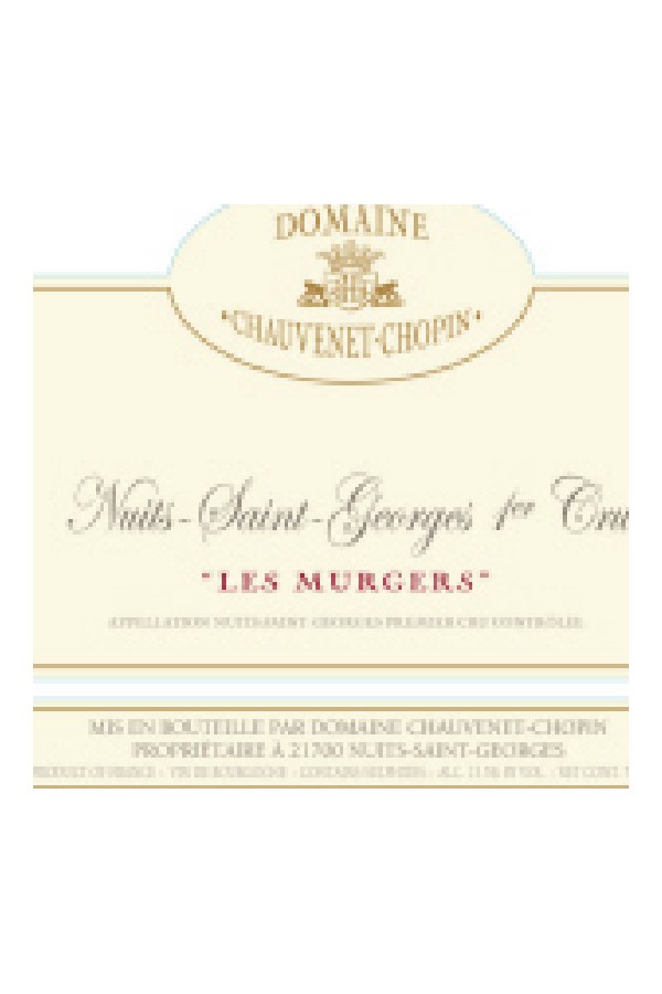 Bottle of Chauvenet-Chopin Domaine Chauvenet-Chopin Nuits Saint Georges 1er Cru les Murgers 2012