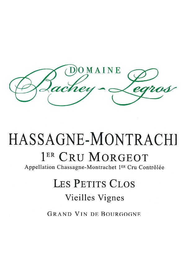 Bottle of  Domaine Bachey-Legros Chassagne Montrachet 1er Cru Morgeot 2023