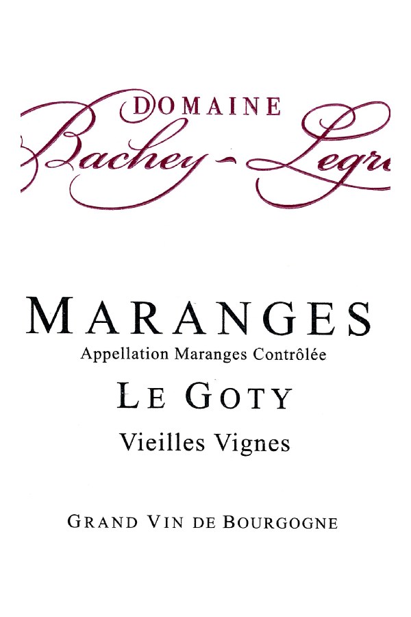 Bottle of  Domaine Bachey-Legros Maranges le Goty Vieilles Vignes 2022