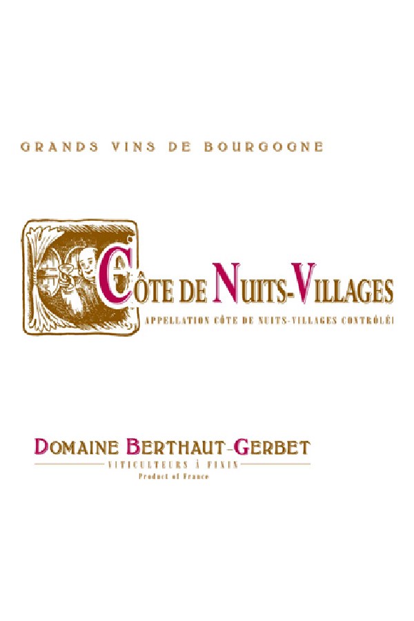 Bottle of  Domaine Berthaut-Gerbet Cotes de Nuits Villages 2018