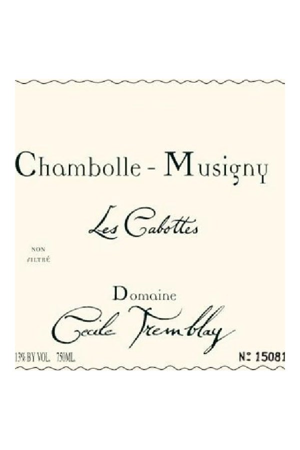 Bottle of  Domaine Cecile Tremblay Chambolle Musigny les Cabottes 2018