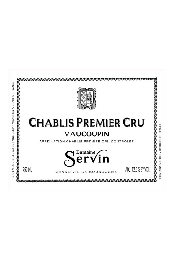 Bottle of  Domaine Servin Chablis 1er Cru Vaucoupin 2020