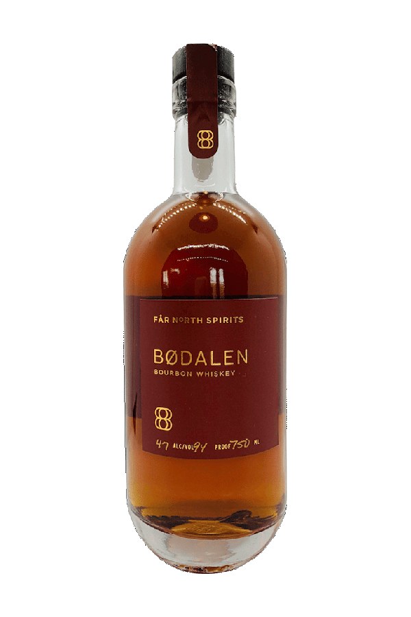 Bottle of Far North Spirits Bodalen Bourbon Whiskey