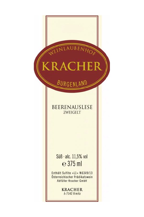 Bottle of Kracher Gerhard Kracher Cuvee Zweigelt Beerenauslese 2021