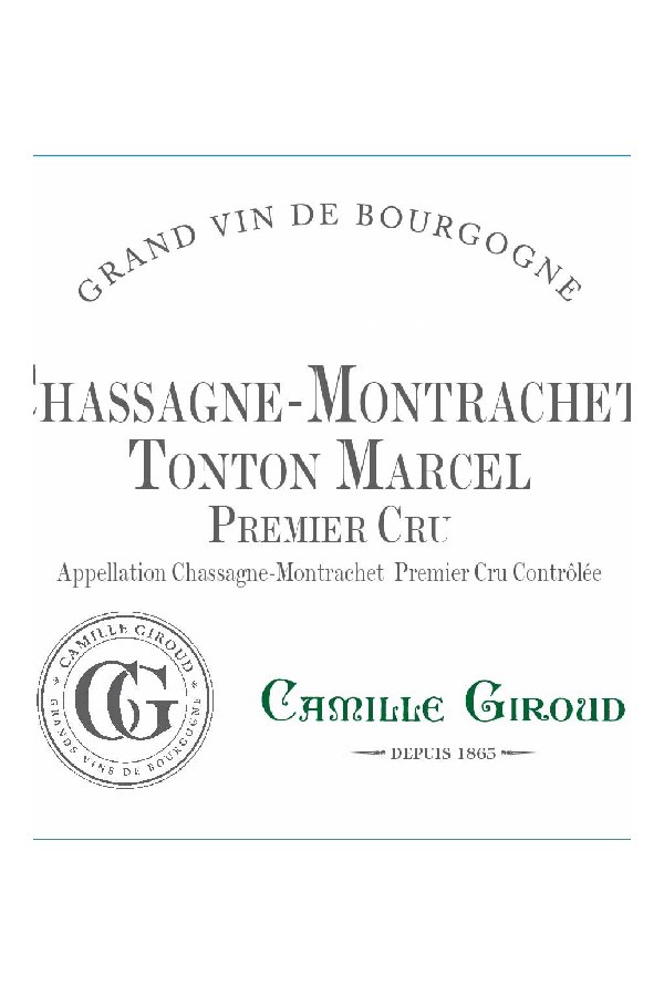 Bottle of  Maison Camille Giroud Chassagne Montrachet 1ER Cru Tonton Marcel 2021