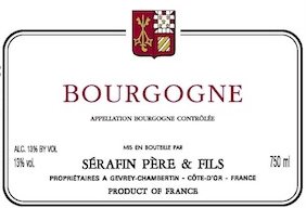 Bottle of Serafin Pere et Fils Bourgogne Rouge 2014