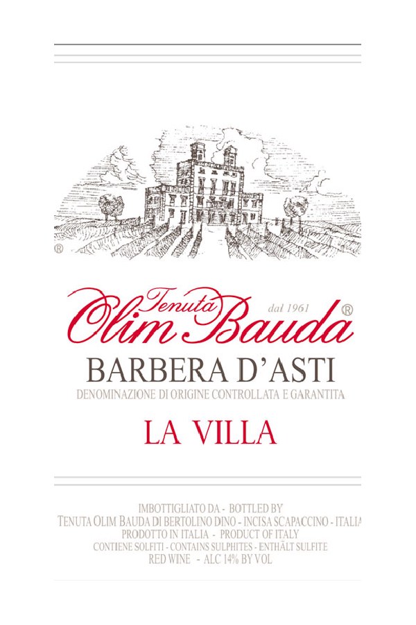 Bottle of Tenuta Olim Bauda Barbera D'asti la Villa 2024