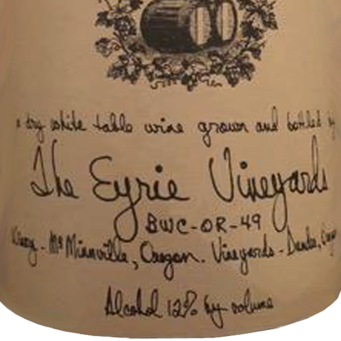 Eyrie Vineyards Muscat Ottonel Label